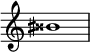  {
\override Score.TimeSignature #'stencil = ##f
\relative c'' {
  \clef treble \time 1/1 \tweak Accidental.stencil #ly:text-interface::print \tweak Accidental.text \markup { \concat { \sharp \doublesharp }} bis1
} }