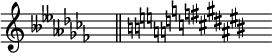 { \omit Score.TimeSignature { \omit Staff.KeyCancellation \set Staff.keyAlterations = #`((6 . ,DOUBLE-FLAT)(2 . ,DOUBLE-FLAT)(5 . ,DOUBLE-FLAT)(1 . ,FLAT)(4 . ,FLAT)(0 . ,FLAT)(3 . ,FLAT)) s^"" \bar "||" \omit Staff.KeyCancellation \set Staff.keyAlterations = #`((6 . ,NATURAL)(6 . ,NATURAL)(2 . ,NATURAL)(2 . ,NATURAL)(5 . ,NATURAL)(5 . ,NATURAL)(1 . ,NATURAL)(4 . ,NATURAL)(0 . ,NATURAL)(3 . ,NATURAL)(3 . ,SHARP)(0 . ,SHARP)(4 . ,SHARP)(1 . ,SHARP)(5 . ,SHARP)(2 . ,SHARP)(6 . ,SHARP)) s^""}}