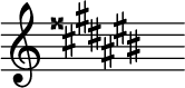 { \magnifyStaff #3/2 \omit Score.TimeSignature \set Staff.keyAlterations = #`((3 . ,DOUBLE-SHARP)(0 . ,SHARP)(4 . ,SHARP)(1 . ,SHARP)(5 . ,SHARP)(2 . ,SHARP)(6 . ,SHARP)) s^"" }