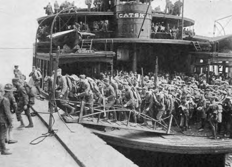 File:Disembarking at Hoboken piers WW I.png