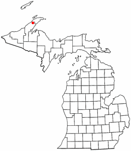 Location of Calumet, Michigan