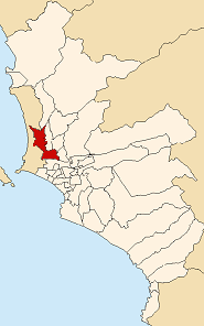 Location of San Martín de Porres in Lima