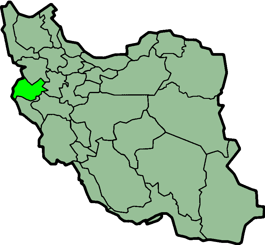 Map showing Kermanshah in Iran