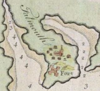 Fort Loyal on Falmouth Neck; map by Henry Barnsley, 1763