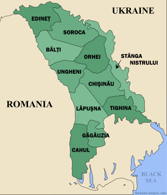 Administrative map of Moldova