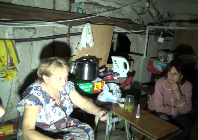 File:Yasynuvata residents hiding in a makeshift bomb shelter.jpg