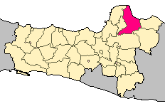 Location of Pati Regency in Central Java