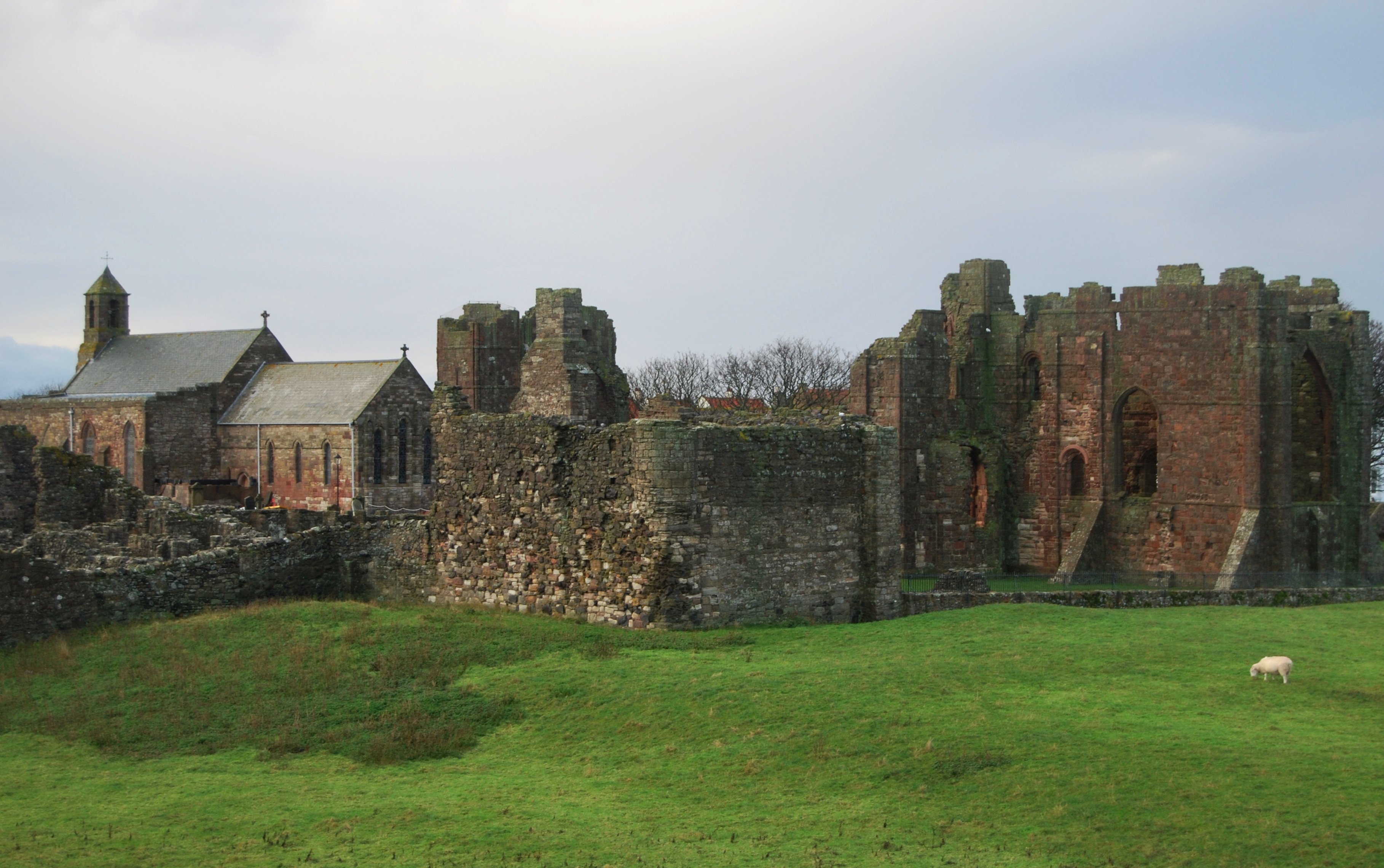 Ruins of Lindisfarne Abbey and St. Marys