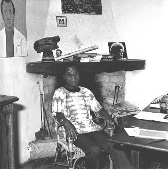 File:James Baldwin in his house in Saint-Paul de Vence.JPG