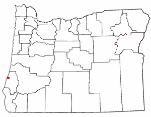 Location of Bunker Hill, Oregon