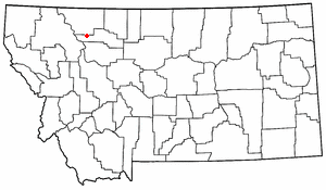 Location of Heart Butte, Montana