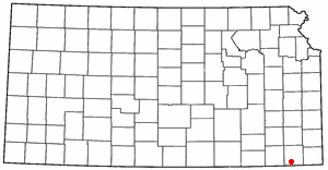 Location of Edna, Kansas