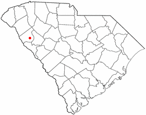 Location of Abbeville, South Carolina