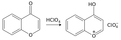 Солеобразование хромона с сильными кислотами