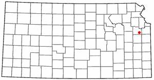 Location of Baldwin City, Kansas