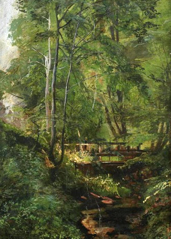 File:Gertrud Staats - Footbridge over woodland stream.jpg