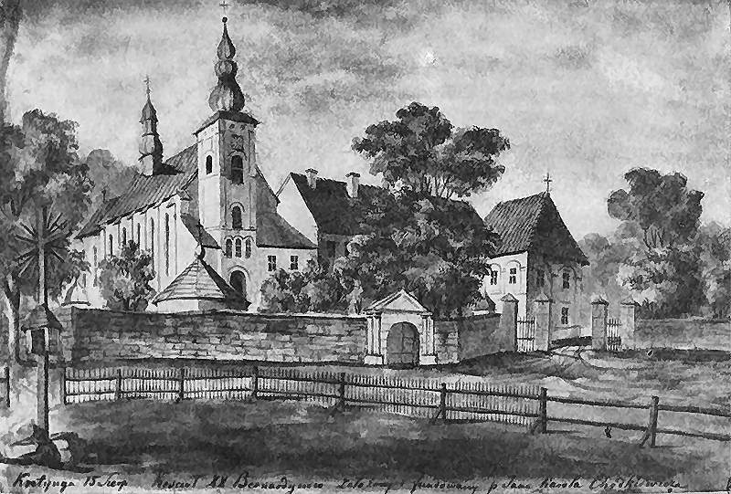 Файл:Kretinga church in 19th c.jpg