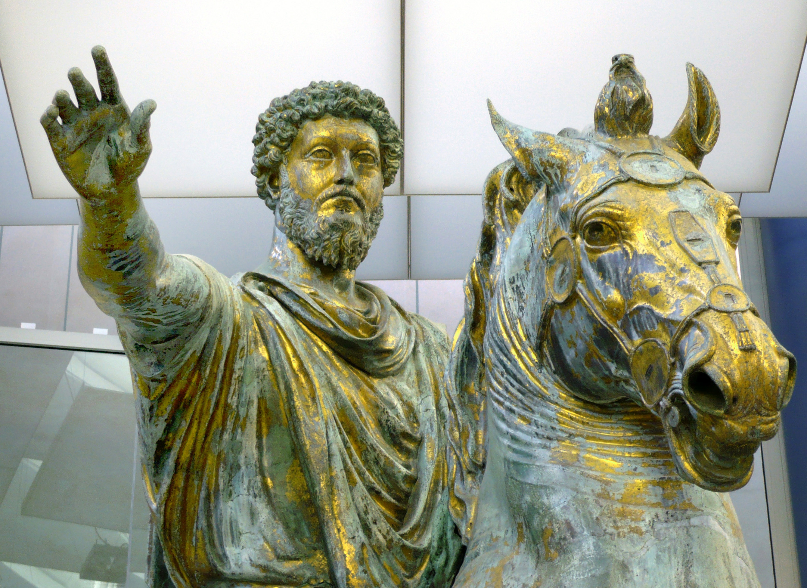 The Statue of Marcus Aurelius (detail) in the Musei Capitolini in Rome