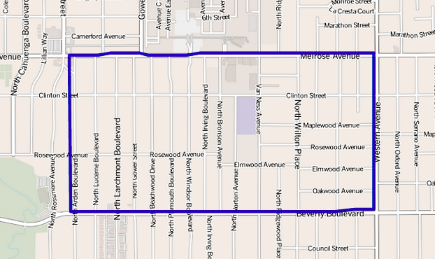 File:Map of Larchmont neighborhood, Los Angeles, California.png