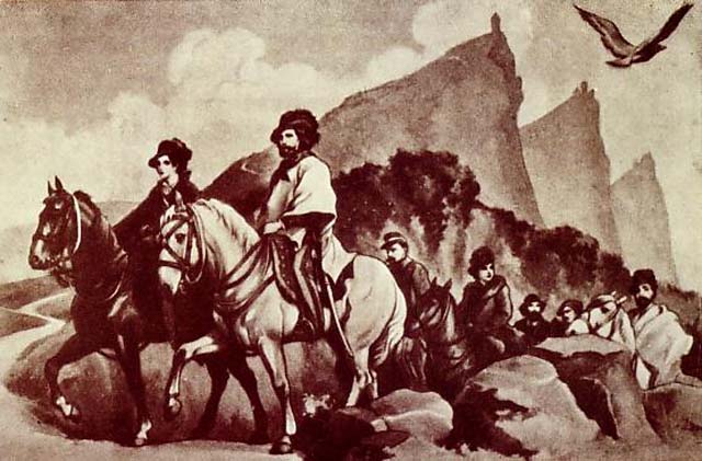 Archivo:Giuseppe e Anita Garibaldi trovano rifugio a San Marino.JPG