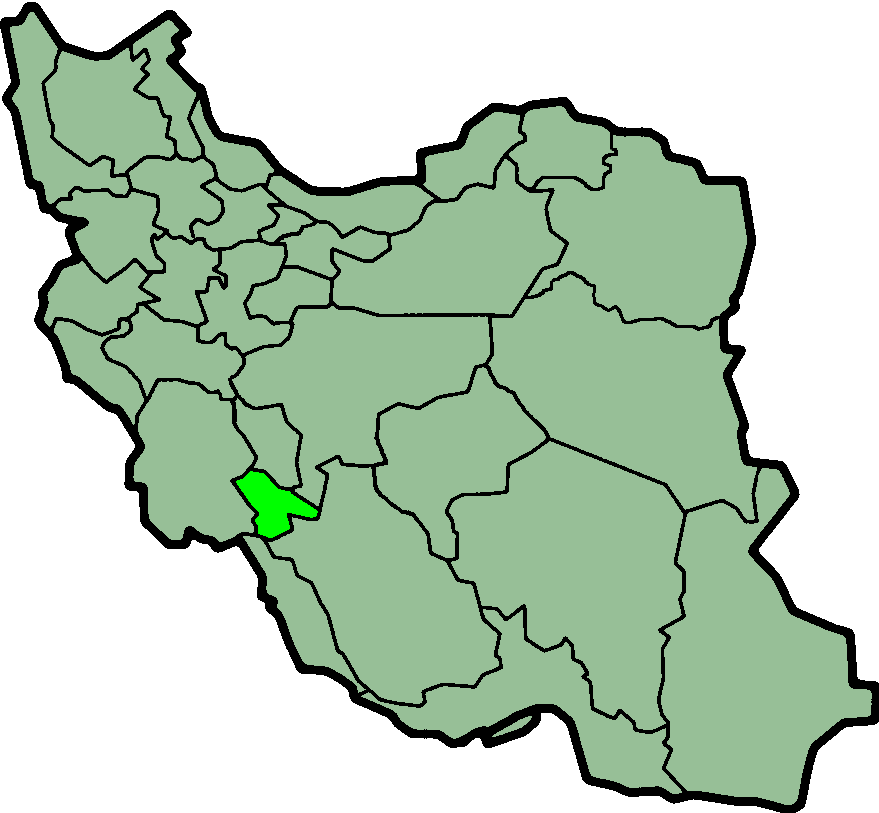 Map showing Kohgiluyeh and Buyer Ahmad in Iran