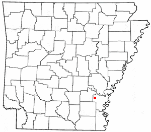 Location of Dumas, Arkansas