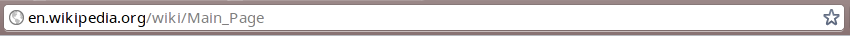Barra de direcciones de Google Chrome al visitar la página principal de Wikipedia, tal y como se ve desde Google Chrome OS.