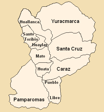 Файл:Districts of the Huaylas province in Ancash.png