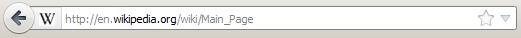Barra de direcciones de Firefox al visitar Wikipedia.
