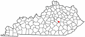 Location of Berea, Kentucky