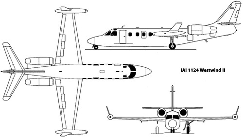 File:IAI 1124 Westwind II 3-view line drawing.jpg