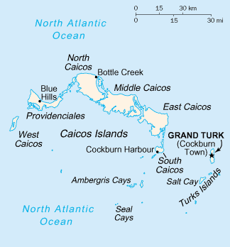 Map of Turks and Caicos Islands