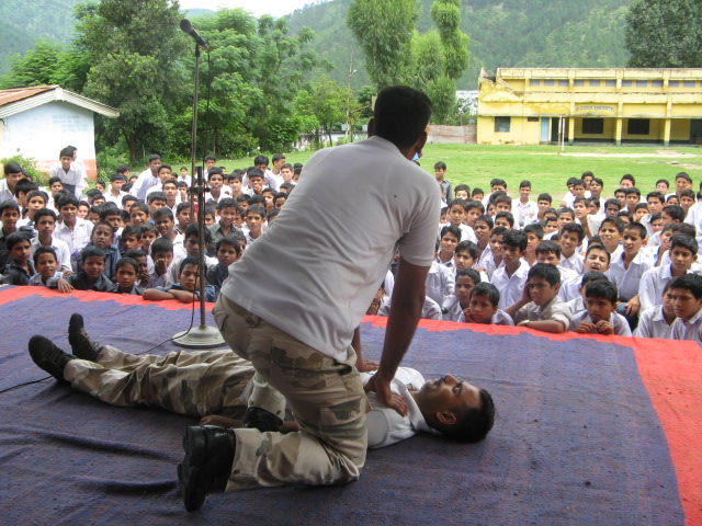 File:Demonstration of life saving techniques to school children.jpg