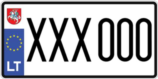 Файл:License plate of Lithuania XXX 000 (2023) (2).png