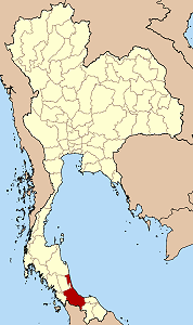 Map of Thailand highlighting the province