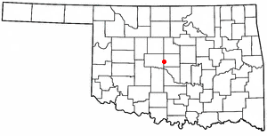 Location of Woodlawn, Oklahoma