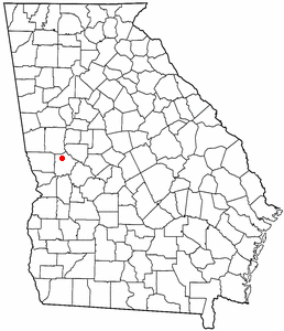 Location of Woodland, Georgia