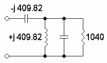 After one transformation (unlabeled part impedance is -j 5200Ω)