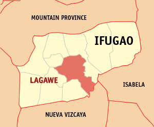 Map of Ifugao showing the location of Lagawe