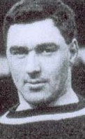 A black and white image of a former Burnley player