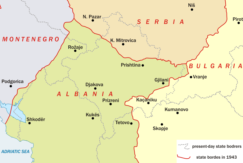 Файл:Map of Kosovo during WW II.png