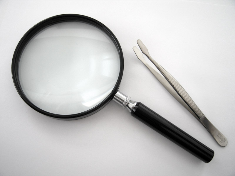 Файл:Magnifying glass and Stamp tong.jpg