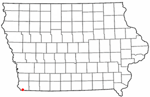 Location of Hamburg, Iowa