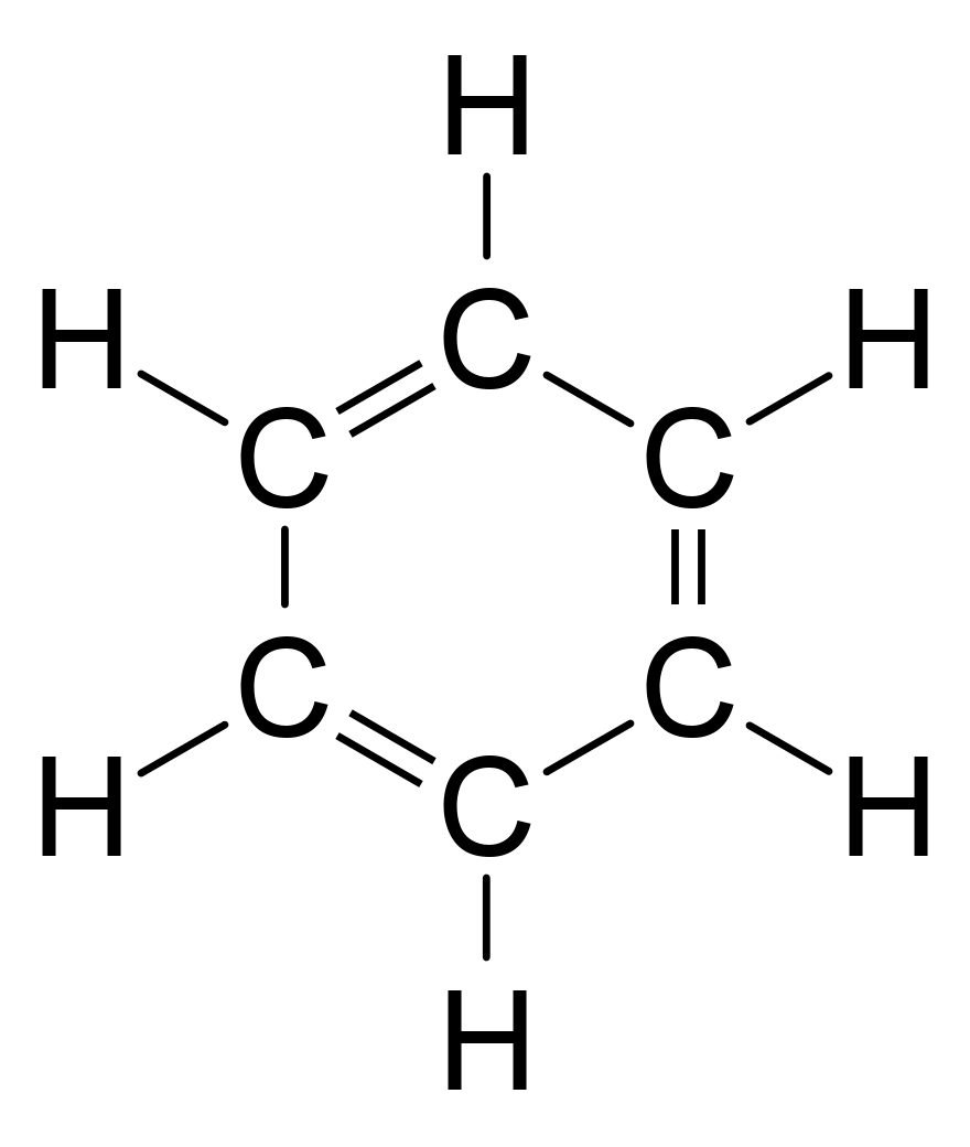 Benzene with alternating double bonds