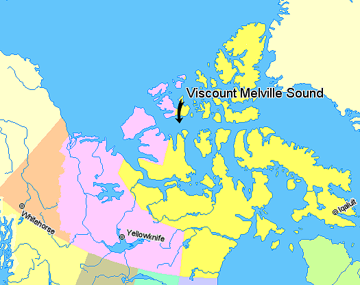 Файл:Map indicating Viscount Melville Sound, Nunavut, Canada.png