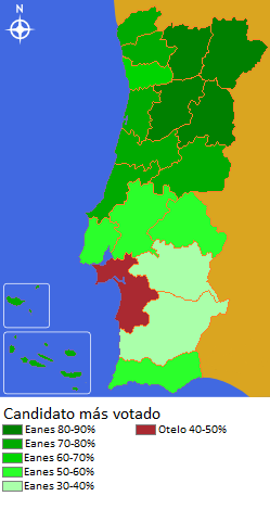 Strongest candidate by electoral district.