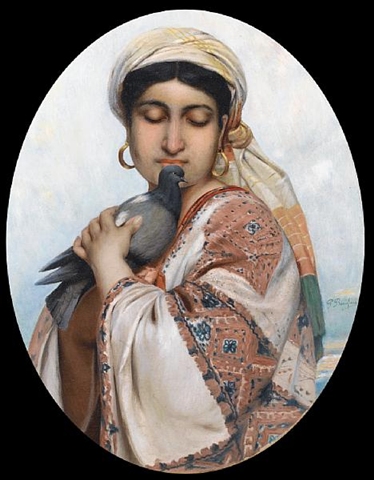 Файл:Oriental girl with a dove (Beaufaux).jpg