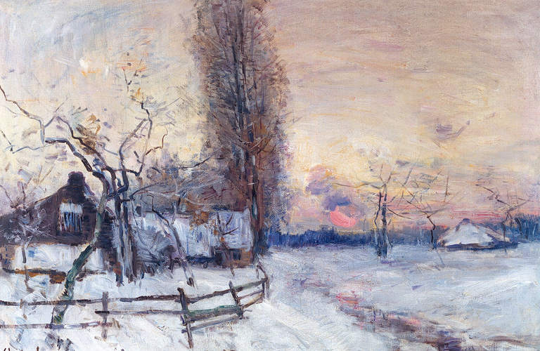 Archivo:Guillaume Vogels - Coucher de soleil sur la neige.jpg