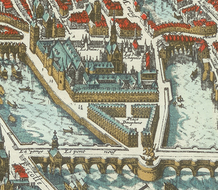 Archivo:Plan de Mérian 1615 Palais de la Cité.jpg