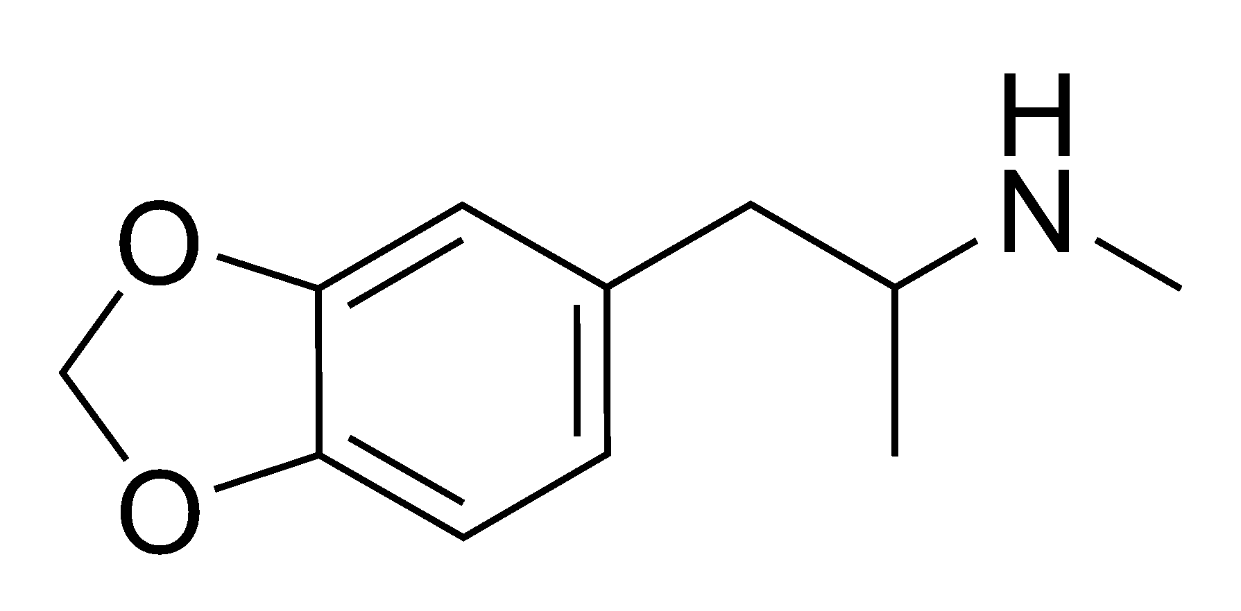 Chemical structure of MDMA